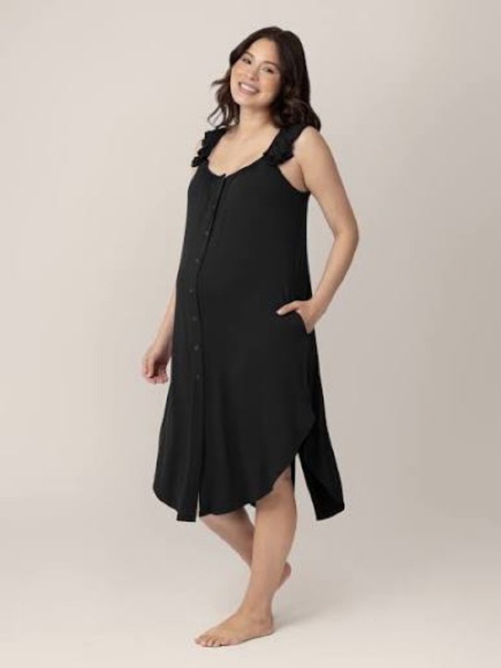 Kindred Bravely Black Maternity, Delivery and Nursing Gown